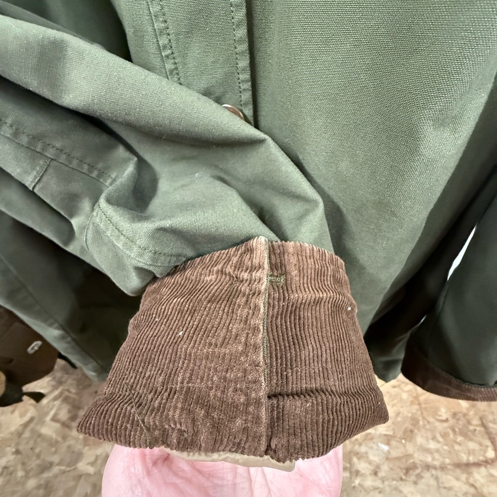 Vintage L.L. Bean Barn Jacket Olive & Brown Size 3X Corduroy, Flannel Lined - Picture 6 of 9